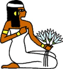 A cartoon of an Eygpytian lady